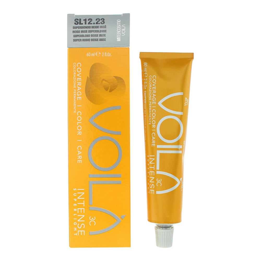 Intercosmo Voila 3C Intense – Hair Colouring Cream Mask for Women, SL12.23 Beige Irise Superblonde, 60 ml