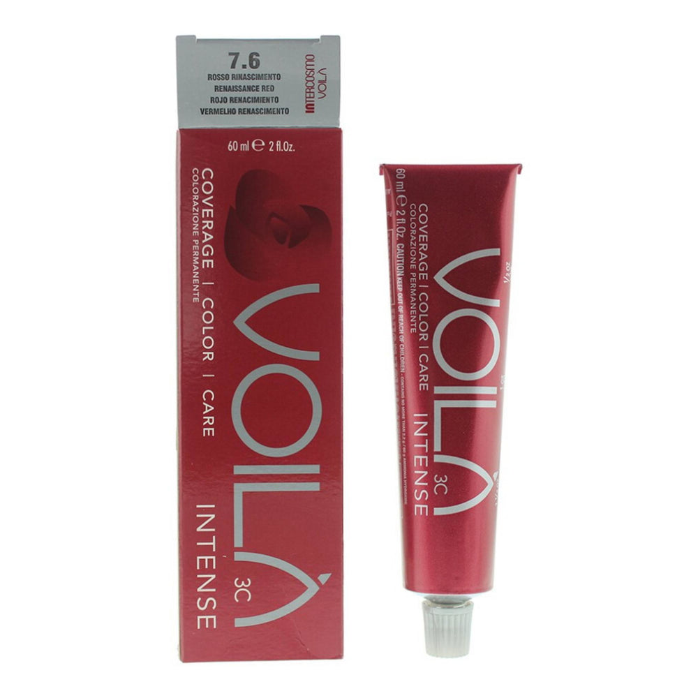 Intercosmo Voila 3C Intense – Permanent Hair Dye for Women, 7.6 Renaissance Red, 60 ml