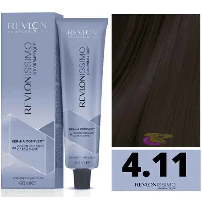 Revlon Revlonissimo Colorsmetique 4,11 Medium Chestnut Intense Ash Unisex, 60 ml