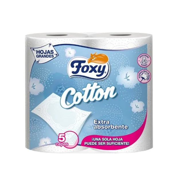 FOXY Cotton Toilet Paper 5 Layers 4 Rolls