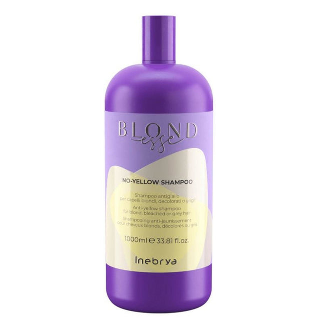 Inebrya Blondesse No-Yellow Vegan – Post Colour Shampoo for Women, 1000 ml