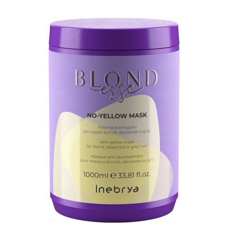 Inebrya Blondesse No-Yellow – Hair Treatment Cream Mask for Women, Neutralize yellow tones, 1000 ml