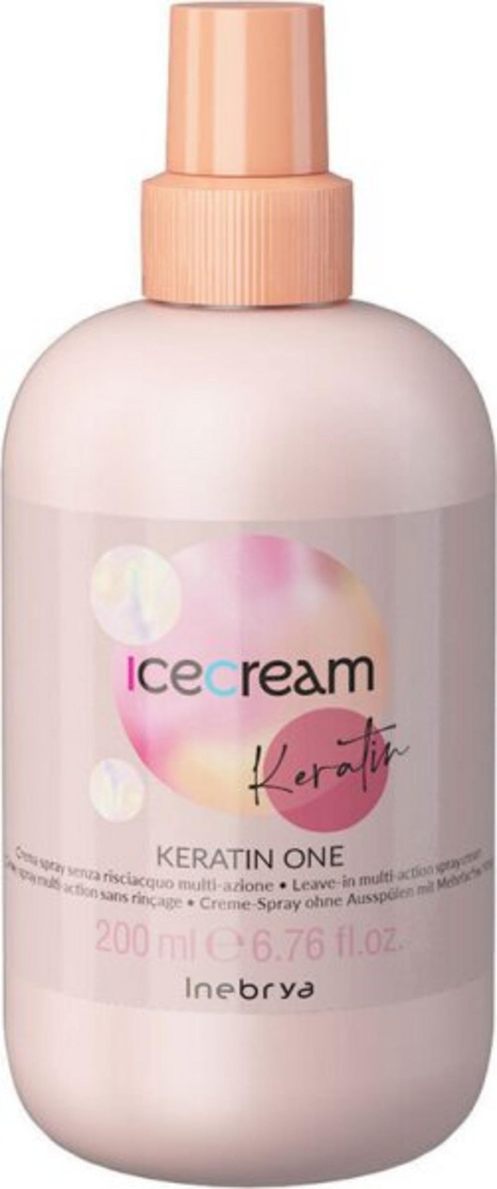 Inebrya Ice Cream Keratin – Hair Leave-In Balm Spray, Restructuring, 200 ml