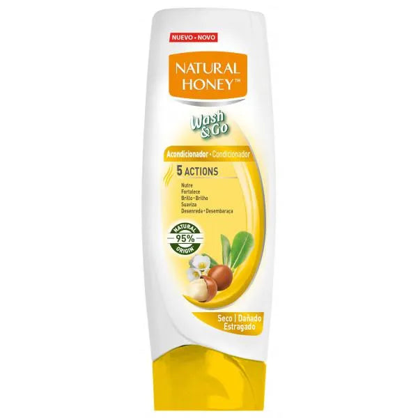 Natural Honey Wash y Go Acondicionador Seco Unisex, 330 ml