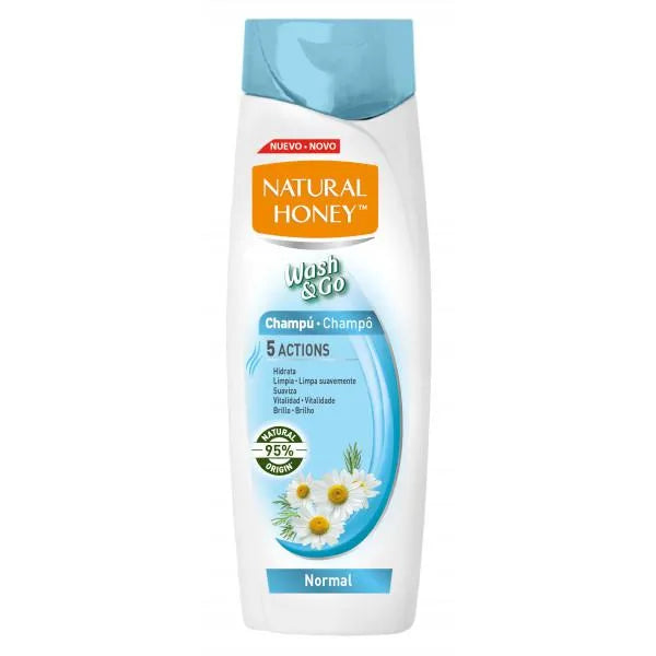 Natural Honey Wash y Go Champú Normal Unisex, 400 ml