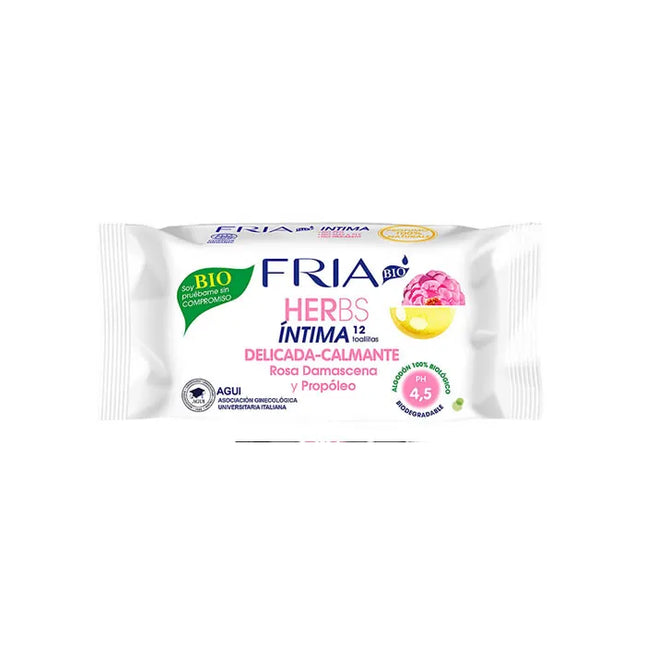 FRIA Herbs Soothing Intimate Wipes pH 4.5 12 Wipes Unisex