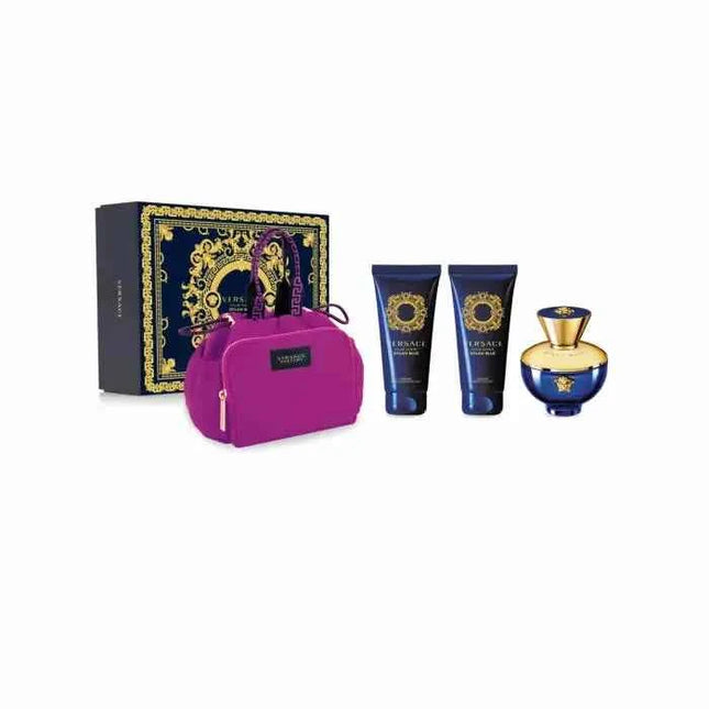 Versace Dylan Blue Pour Femme – Eau de Parfum for Women Spray 100 ml, Set 4 Pieces