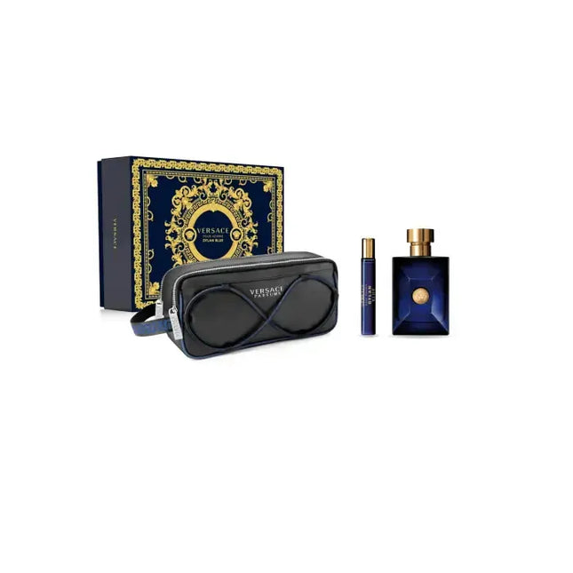Versace Dylan Blue – Eau de Toilette for Men Spray 100 ml, Set 3 Pieces