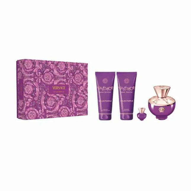 Versace Dylan Purple – Eau de Parfum for Women Spray 100 ml, Set 4 Pieces