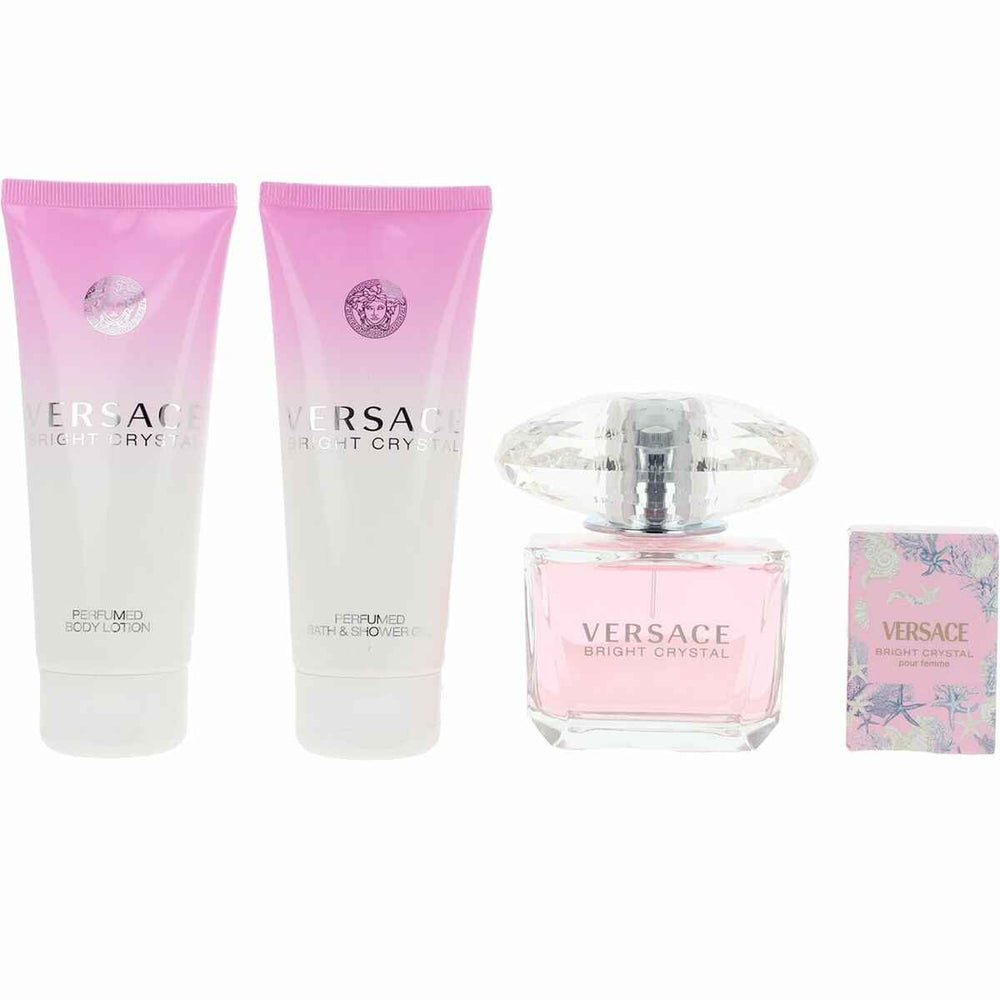 Versace Bright Crystal – Eau de Toilette Unisex Set 90 ml Mini 5 ml B-L 100 S-G, 100 ml