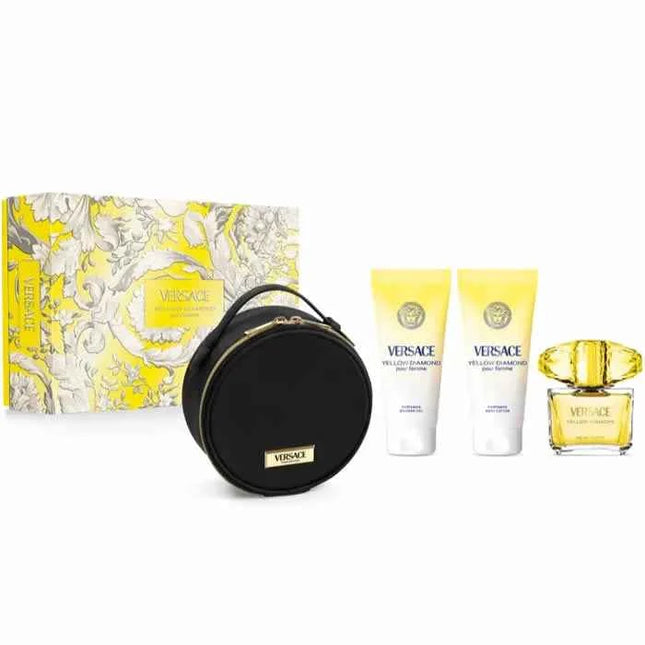 Versace Yellow Diamond – Eau de Toilette for Women Spray 90 ml, Set 4 Pieces
