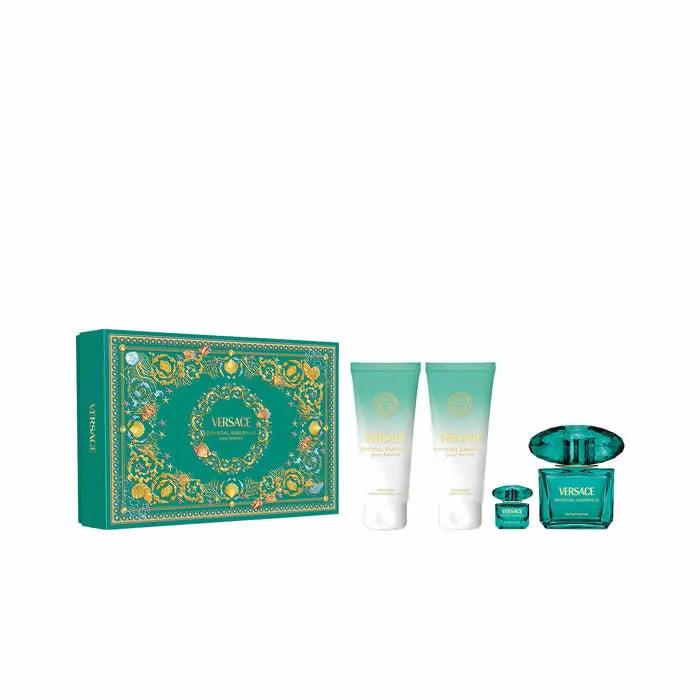 Versace Crystal Emerald – Eau de Parfum Unisex Spray 90 ml, Set 4 Pieces