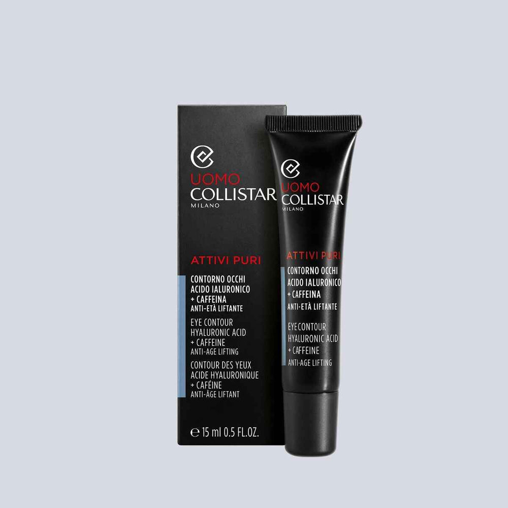 Collistar Attivi Puri Uomo Eye Contour Hyaluronic Acid Caffeine Anti-Age Lifting Unisex, 15 ml