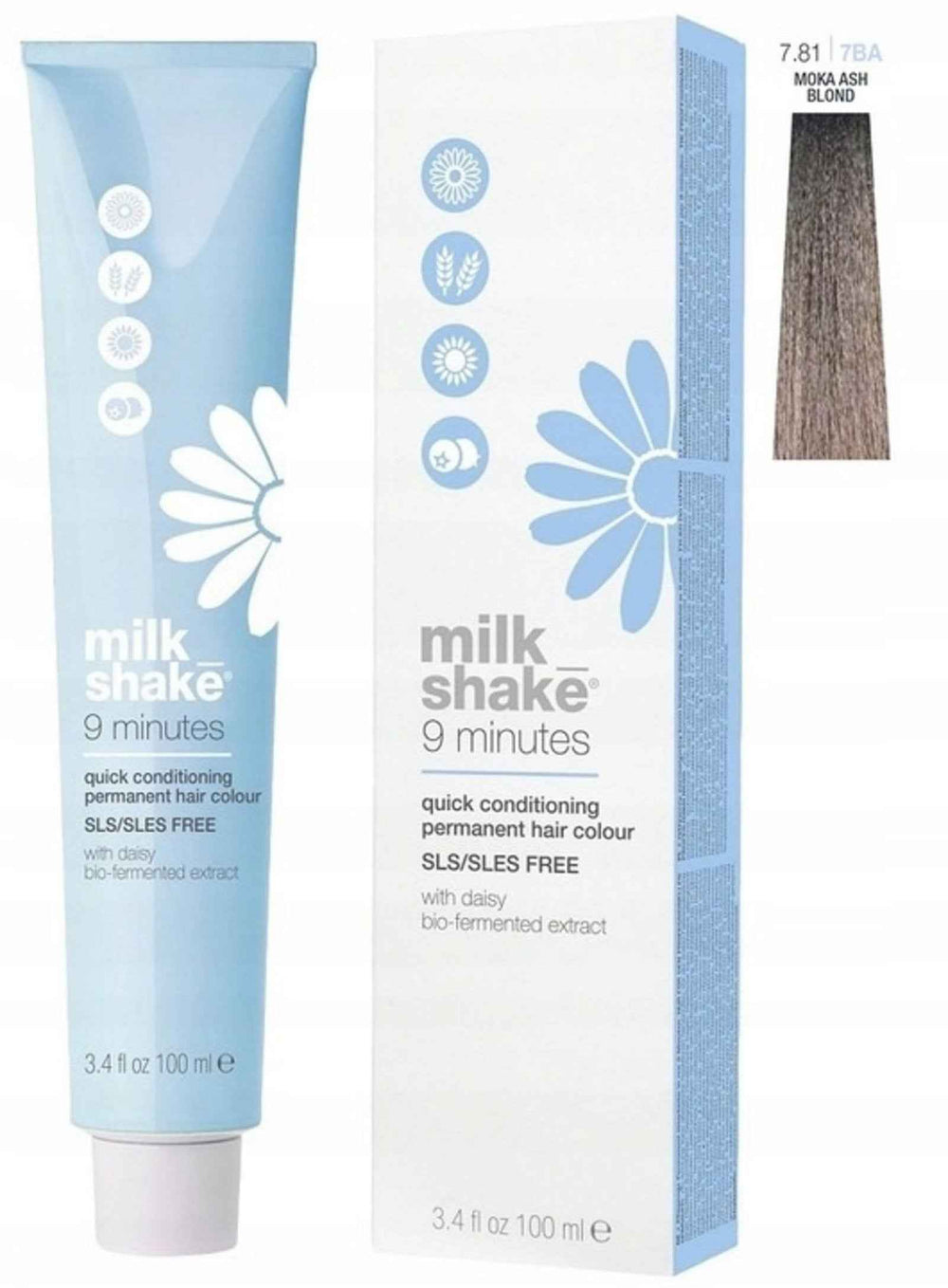 Milk Shake 9 Minutes – Permanent Hair Dye for Women, 7.81 Ash Blond Mocha, 100 ml