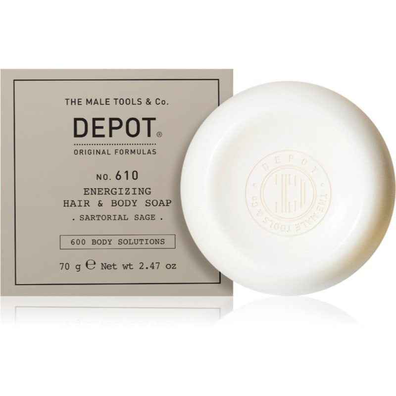 Depot 600 Body Solutions No. 610 Hydrating – Massage Soap Bar for Men, Skin and Hair, 70 g