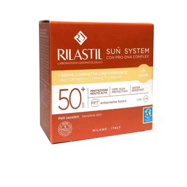 Rilastil Sun System Uniform Compact – Cream Spf50+ Shade 01 Beige Unisex, 10 g