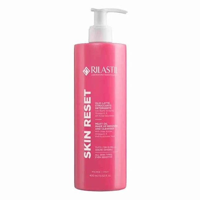 Rilastil Skin Reset Milky Oil Make Up Remover And Cleanser Unisex, 400 ml