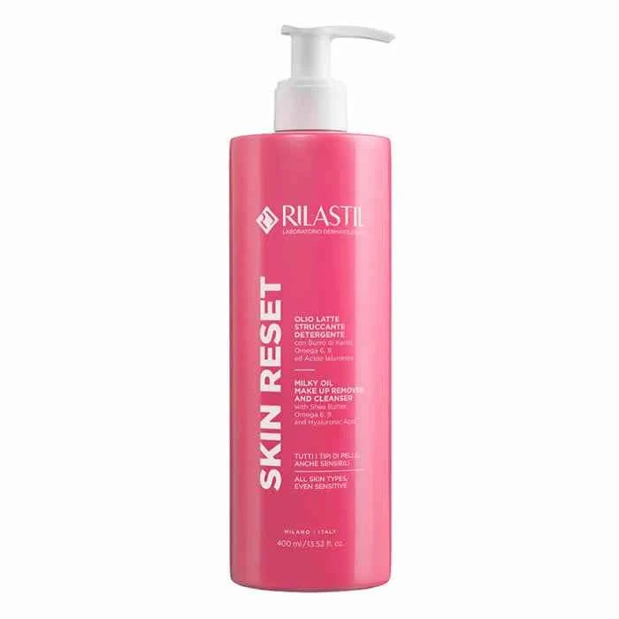Rilastil Skin Reset Milky Oil Make Up Remover And Cleanser Unisex, 400 ml