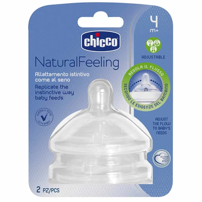 Chicco NaturalFeeling Teat 4m+ Medium Flow Adjustable Fast & Cereal Unisex, 2 Units