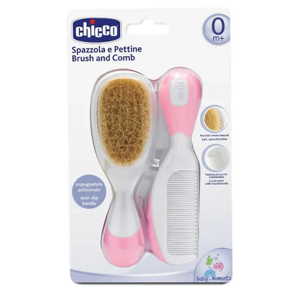 Chicco Brush and Comb Natural Hair Rose 0m+ Unisex
