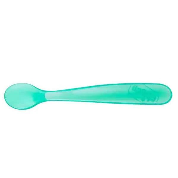 Chicco Duplo Soft Blue Silicone Spoon 6m+ Unisex, 2 Units