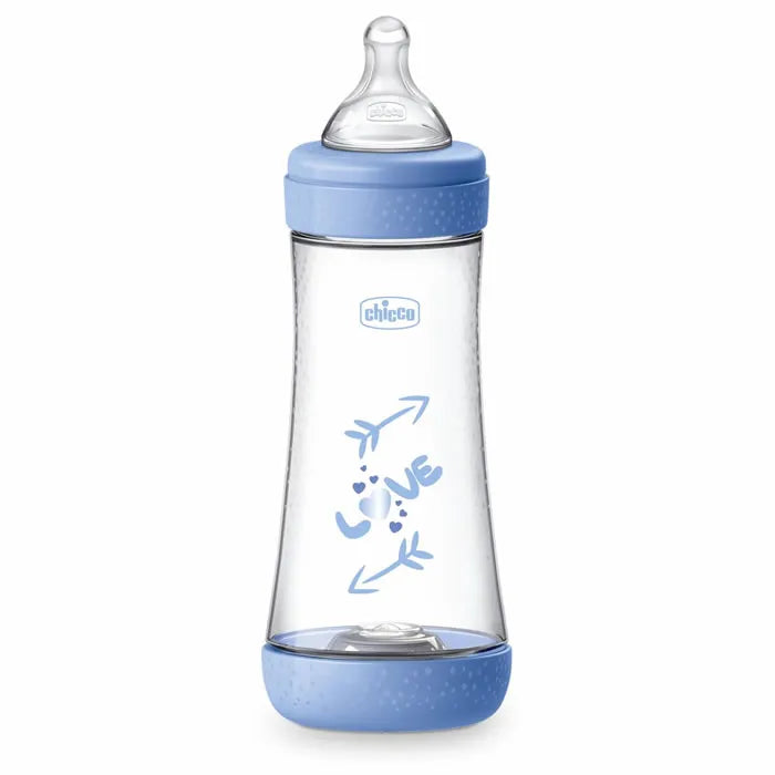 Chicco Perfect Silicone Feeding Bottle 300 ml Blue 4m+ Unisex