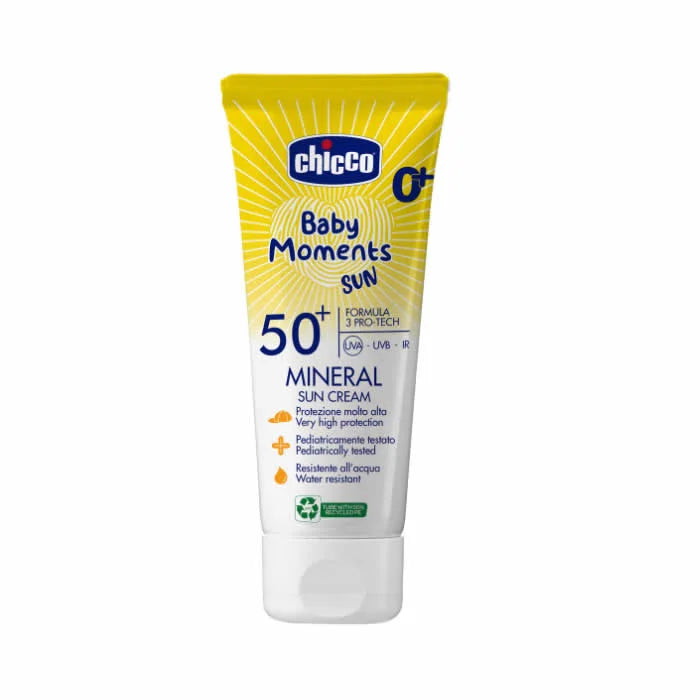 Chicco Baby Moments Mineral Sun – Cream Spf50+ 0+ Unisex, 75 ml