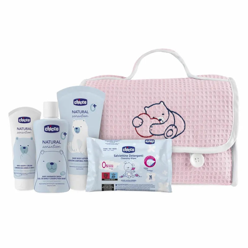 Chicco Pink Pique Bag Unisex, Set 5 Pieces