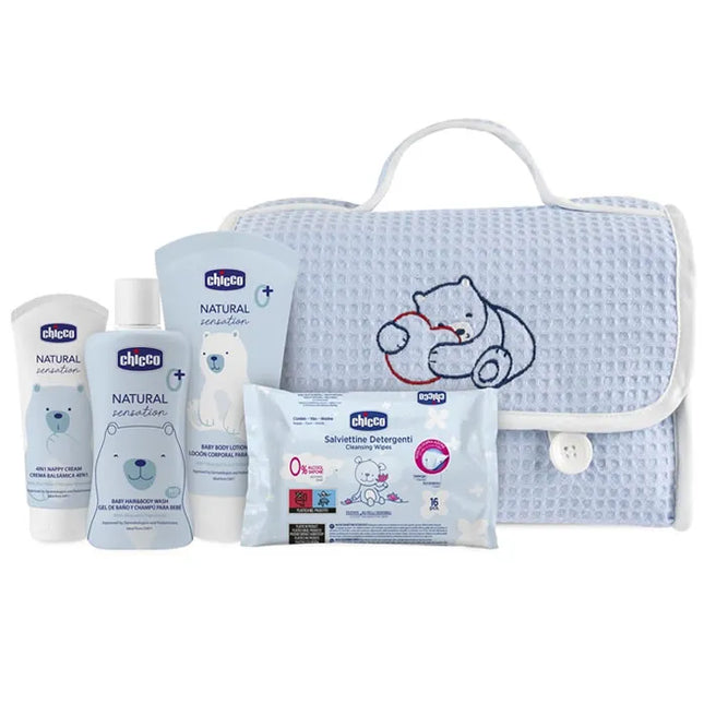 Chicco Pique Bag Blue Unisex, Set 4 Pieces