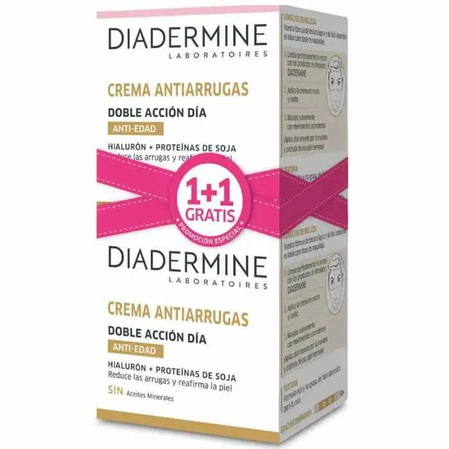 Diadermine Double Action Anti Wrinkle Day – Cream 50 ml Unisex, Set 2 Pieces