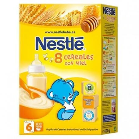 Nestle Papilla De 8 Cereales, Miel y Bífidus 600 g Nestle