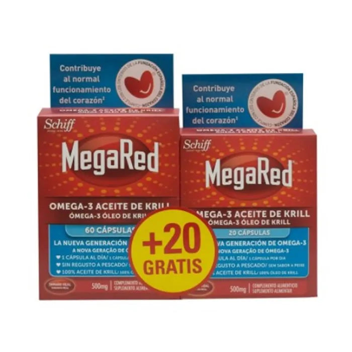 Megared Omega 3 Krill Oil 60+, 20 capsules