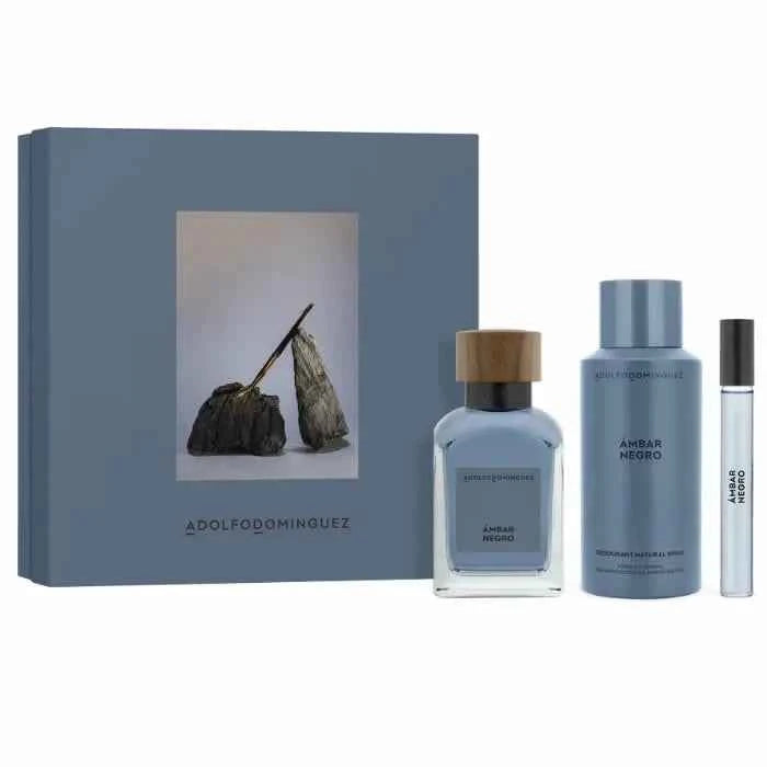 Adolfo Dominguez AD Ambar Negro – Eau de Parfum for Men Spray 120 ml, Set 3 Pieces