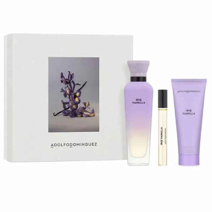 Adolfo Dominguez Iris Vainilla – Eau de Parfum for Men Spray 120 ml, Set 3 Pieces