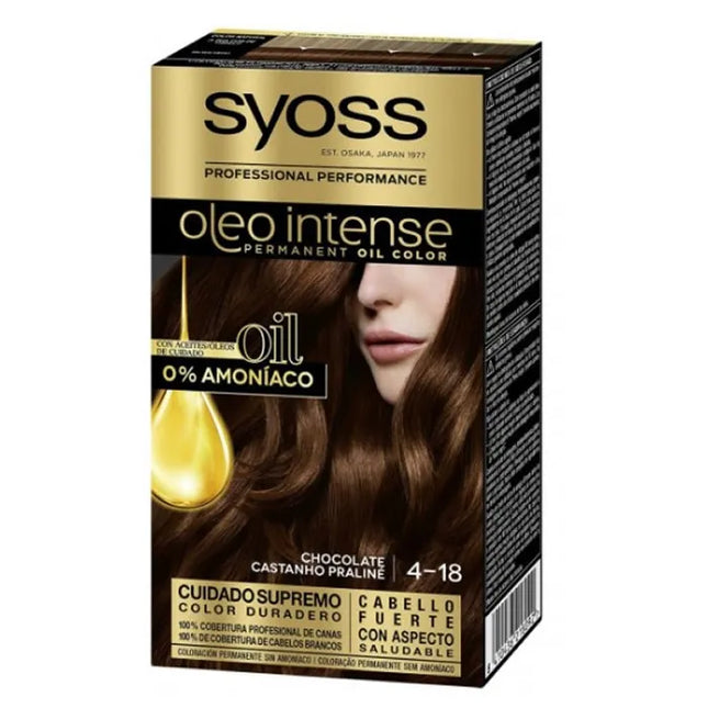 Syoss Oleo Intense Permanent Hair Color 4-18 Chocolate Unisex