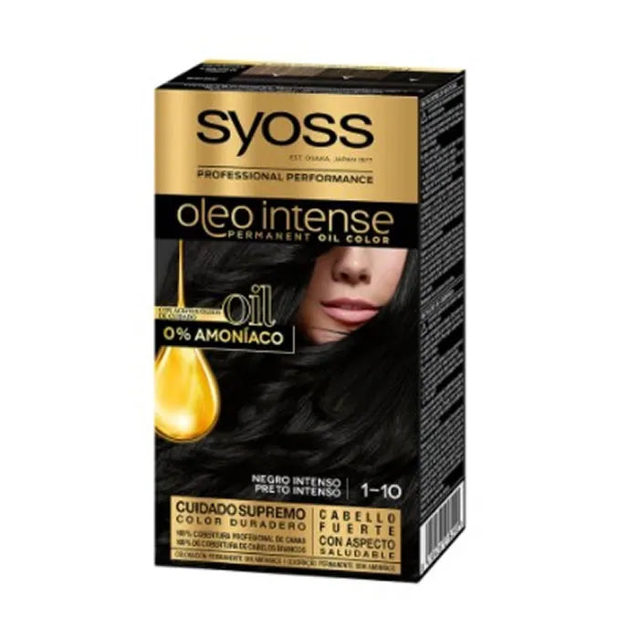 Syoss Oleo Intense Permanent Hair Color 1-10 Deep Black Unisex
