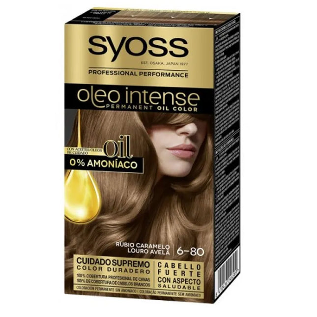 Syoss Oleo Intense Permanent Hair Color 6-80 Caramel Blonde Unisex