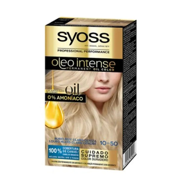 Syoss Oleo Intense Permanent Hair Color 10-50 Light Ash Blonde Unisex