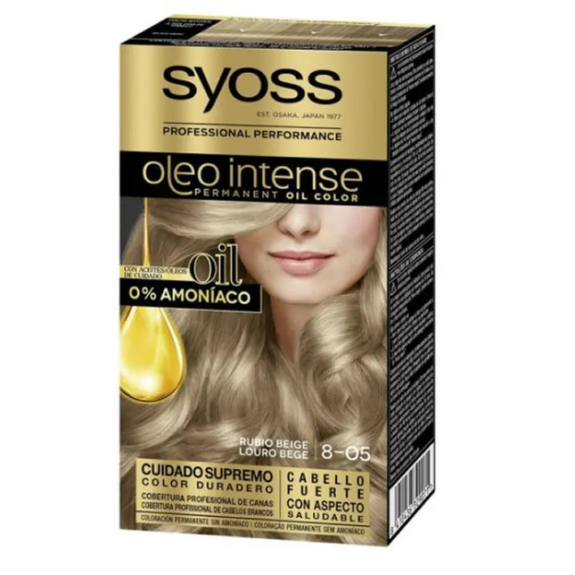 Syoss Oleo Intense Permanent Hair Color 8-05 Beige Blonde Unisex