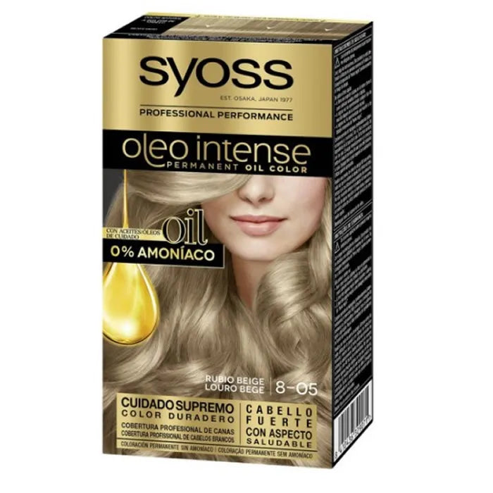 Syoss Oleo Intense Permanent Hair Color 8-05 Beige Blonde Unisex