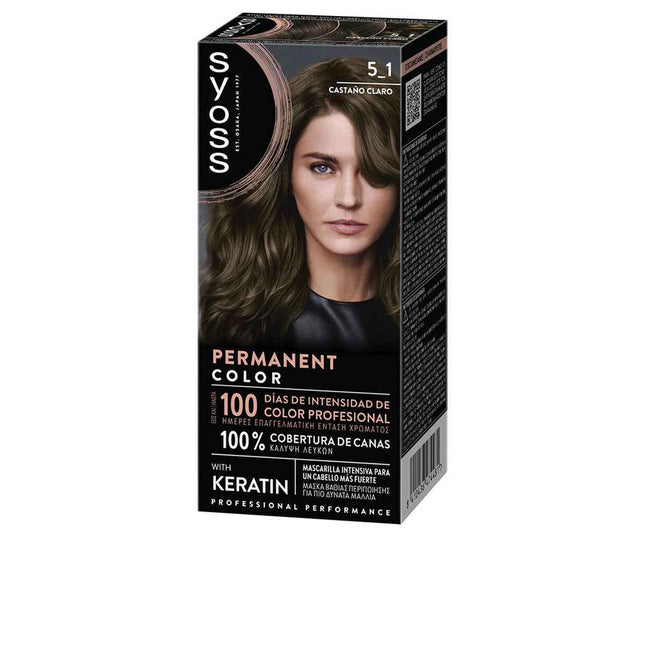 Syoss Permanent Color 5,1-Castaño Claro 1 U Unisex