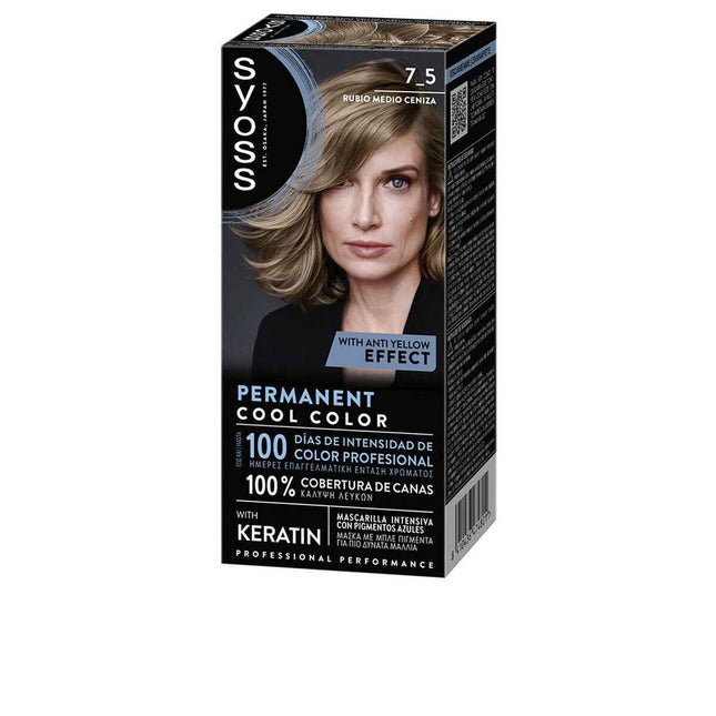 Syoss Permanent Cool Color 7,5-Rubio Medio Ceniza 1 U Unisex