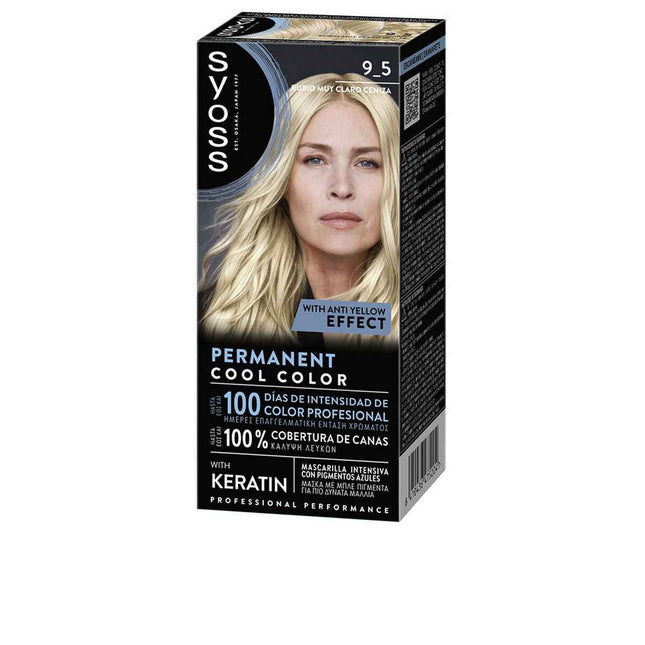 Syoss Permanent Cool Color 9,5-Rub Muy Claro Ceniza 1 U Unisex