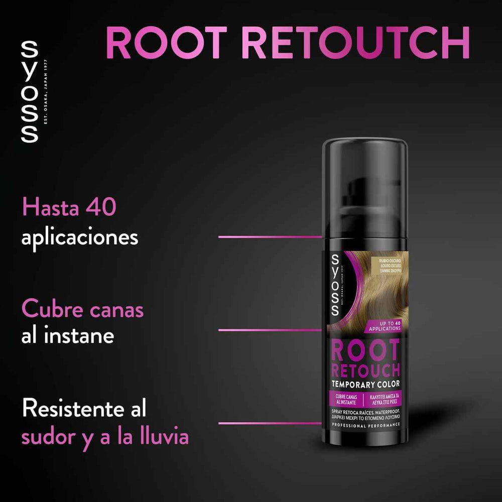 Syoss Root Retouch Retoca Raices – Spray Rubio Oscuro Unisex, 120 ml