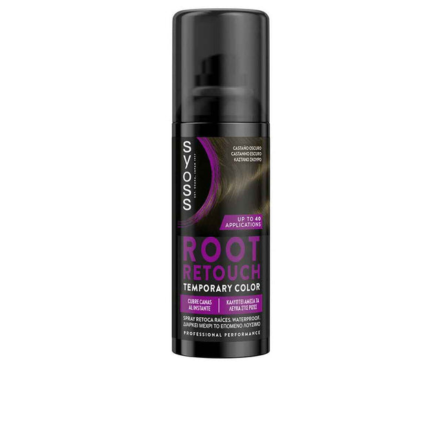 Syoss Root Retouch Retoca Raices – Spray Castaño Oscuro Unisex, 120 ml