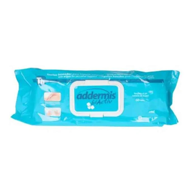 Indasec Addermis Biactiv Wet Wipes for Adults, 60 Units