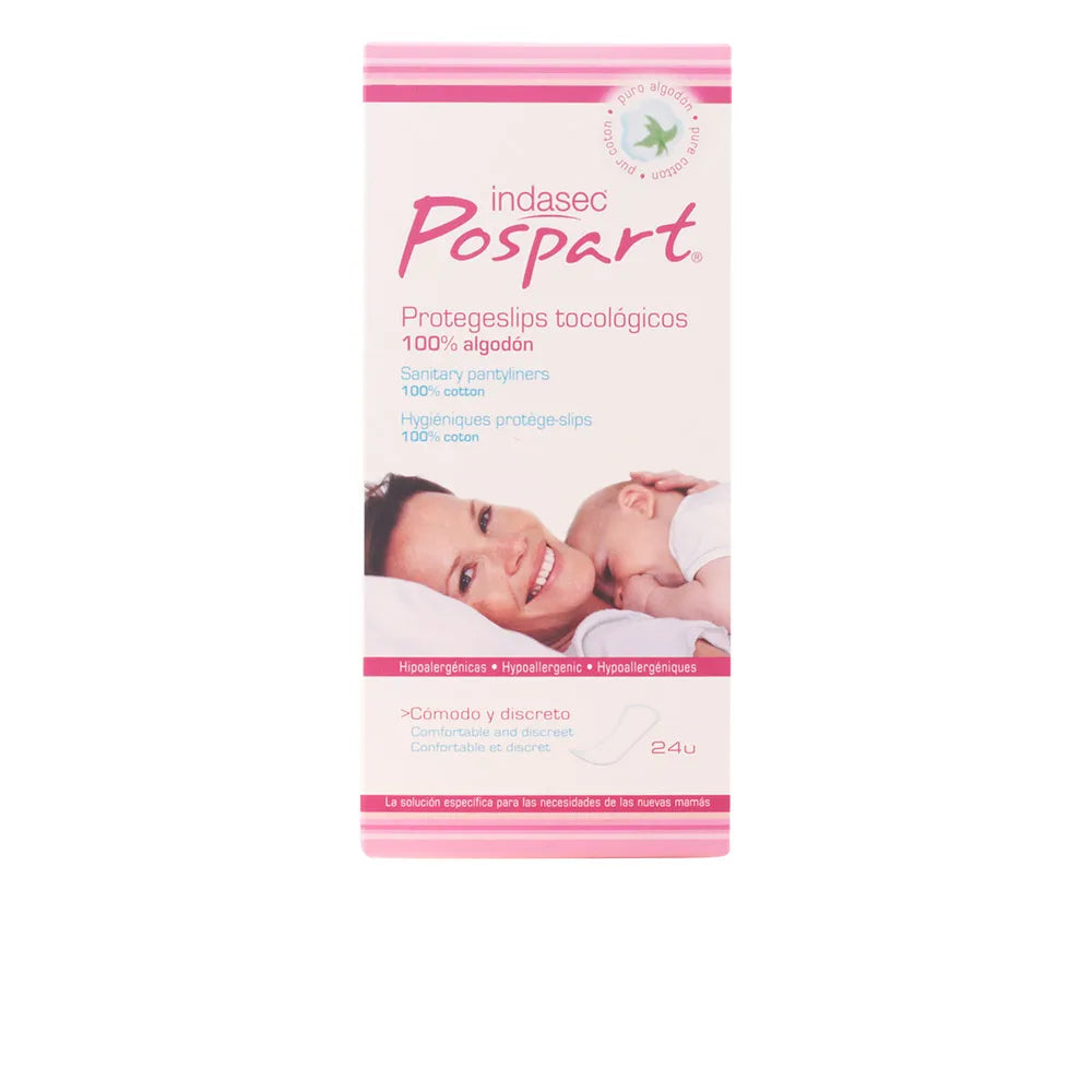 Indasec Pospart Pantilyner Tocologico 100% Cotton, 24 Units