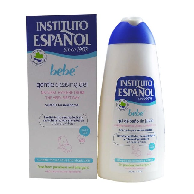 Instituto Español Baby Bath – Gel Without Soap Newborn Sensitive Skin Without Allergens, 500 ml