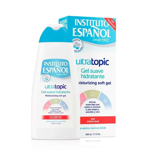 Instituto Español Ultratopic Gel Hidratante Suave Sin – Perfume Unisex, 500 ml