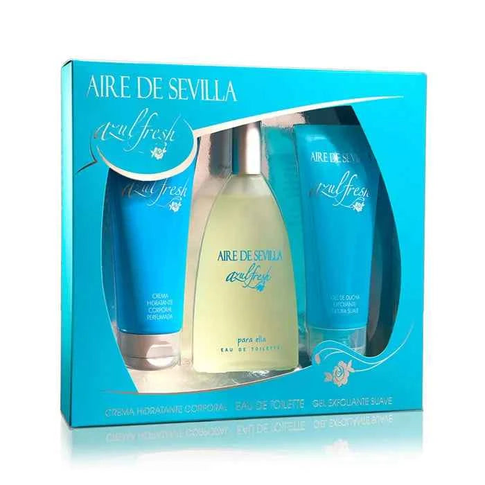 AIRE DE Sevilla Azul Fresh – Eau de Toilette for Women Spray 150 ml Set 3 Piezas